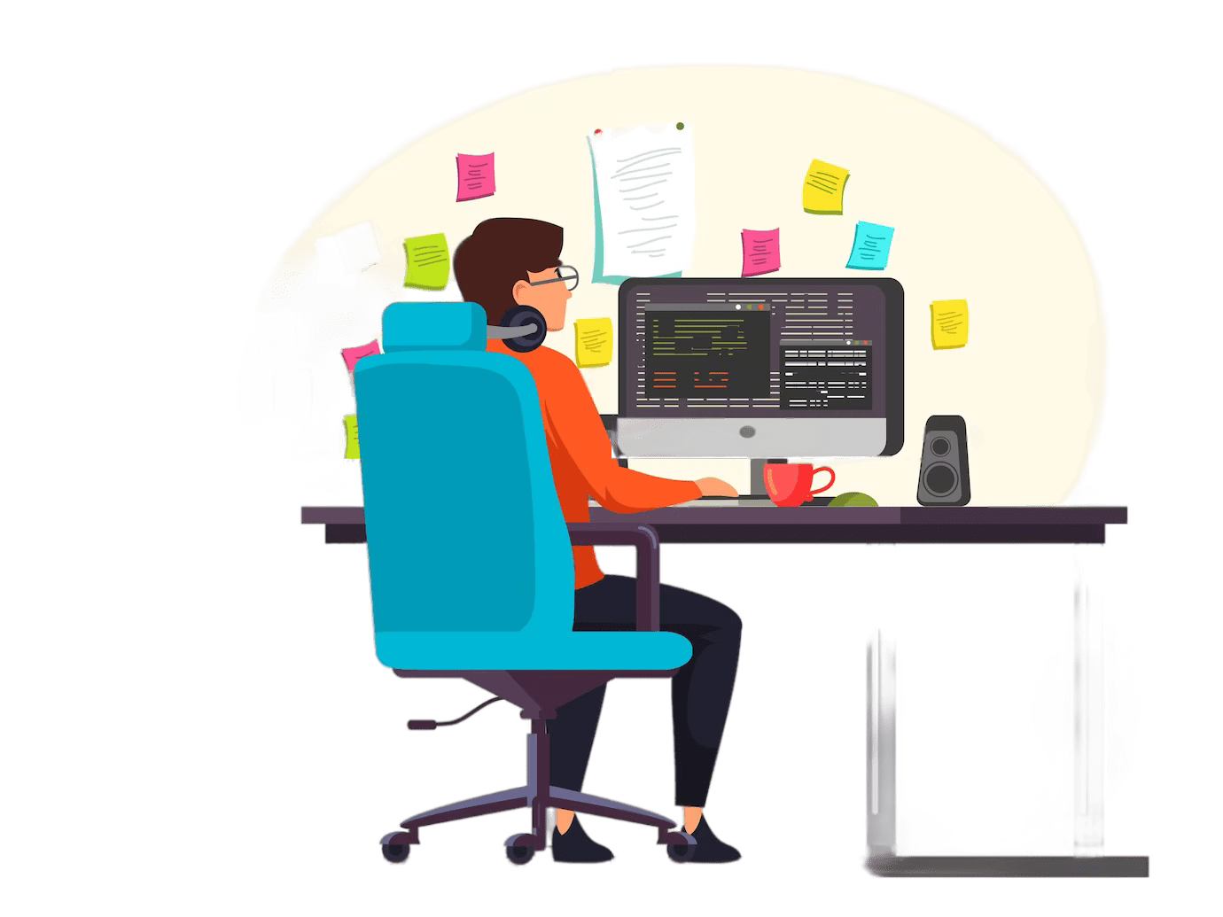 male-programmer-working-computer-office-wall-with-hanging-reminder-stickers-developer-creating-new-software-interface-coding-programming-system-administrator-designer-character_575670-1159-tra